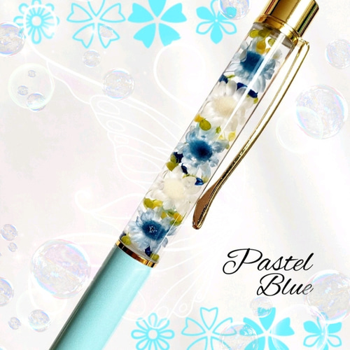 ボールペン　ハーバリウム　水色　青　ピンク　夏　緑　セット　2本 ボールペン ハーバリウム 水色 青 ピンク 夏 緑 セット 2本 ボールペン