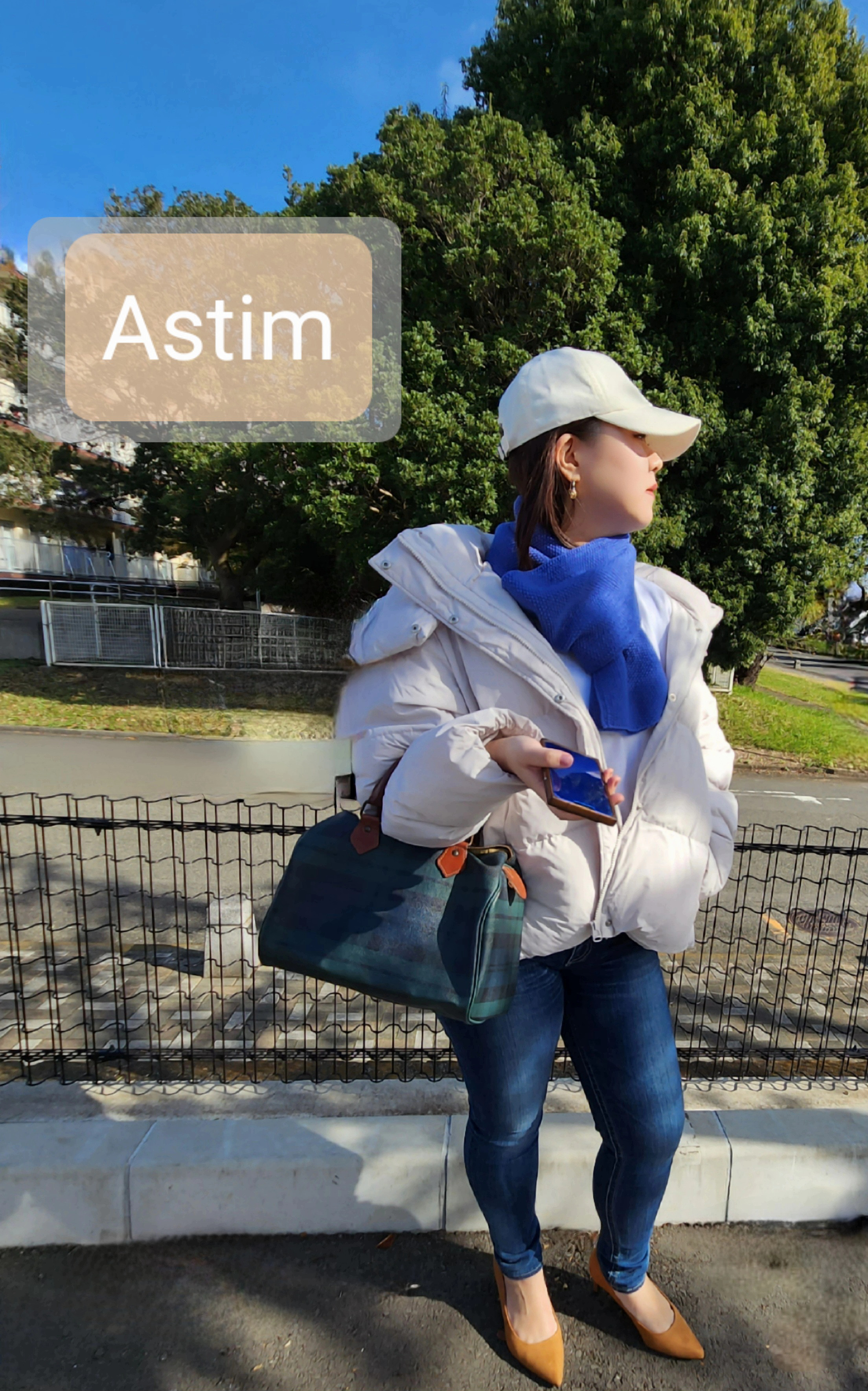 Y94M【クリスマスギフト】美しいヒヤシンスブルー/鹿の子編みのシンプルマフラー/メリノウール100％【送料無料】