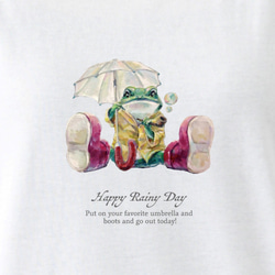 Happy Rainy Day Tシャツ ホワイト 2枚目の画像