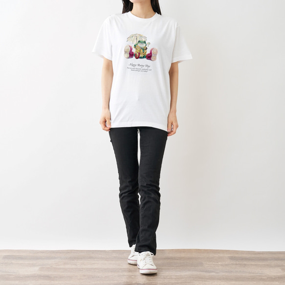 Happy Rainy Day Tシャツ ホワイト 4枚目の画像