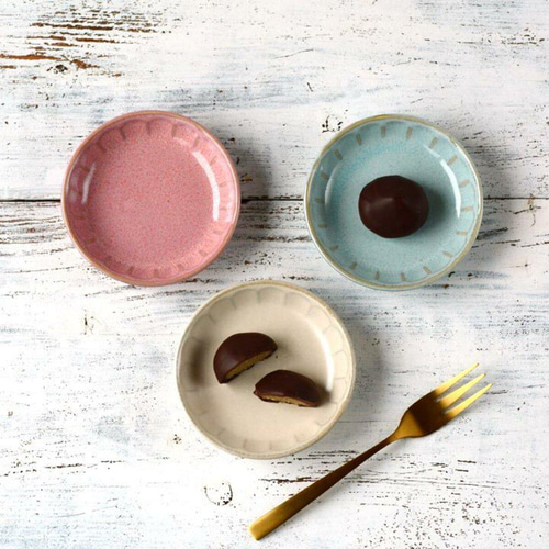 小皿 3枚セット】和食器 小皿 10cm フルート 3color 日本製