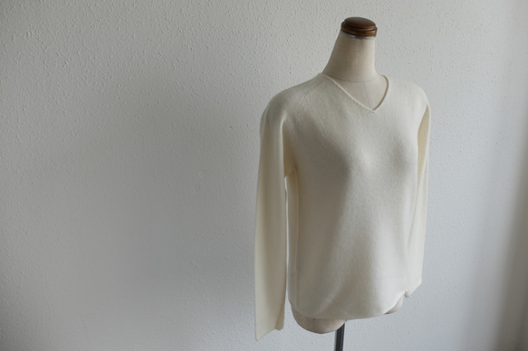 【再入荷】enrica cashmere knit 063 / offwhite 2枚目の画像