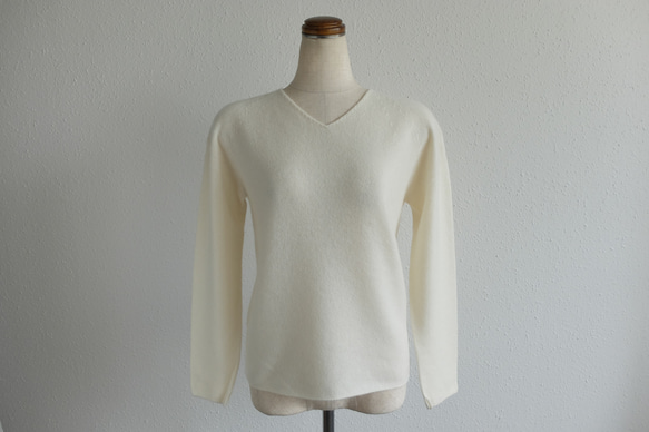 【再入荷】enrica cashmere knit 063 / offwhite 1枚目の画像