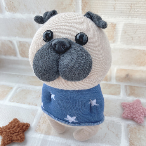 ハンドメイド パグちゃんのぬいぐるみ 節分 ハンドメイド パグちゃんのぬいぐるみ 節分