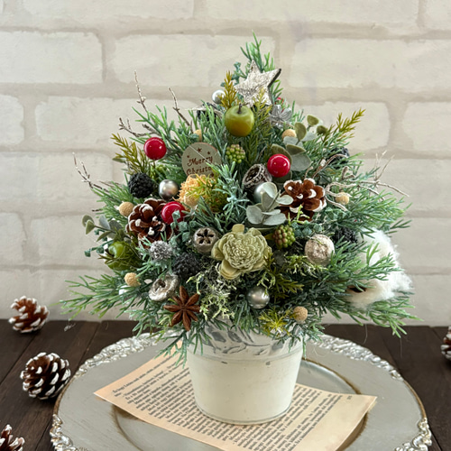 クリスマスツリー、ノエルの森、北欧、アレンジメント、造花