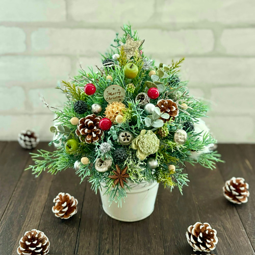 クリスマスツリー、ノエルの森、北欧、アレンジメント、造花