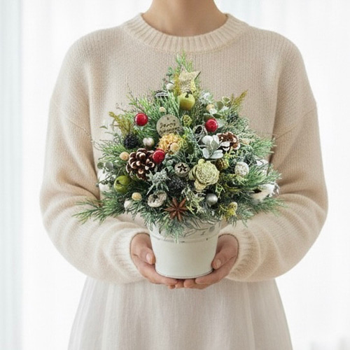 クリスマスツリー、ノエルの森、北欧、アレンジメント、造花