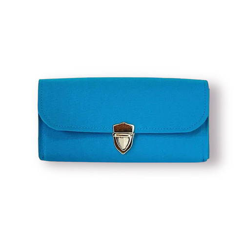 袋分け♪家計やりくり財布/ターコイズブルー 長財布 Mimity Handmade