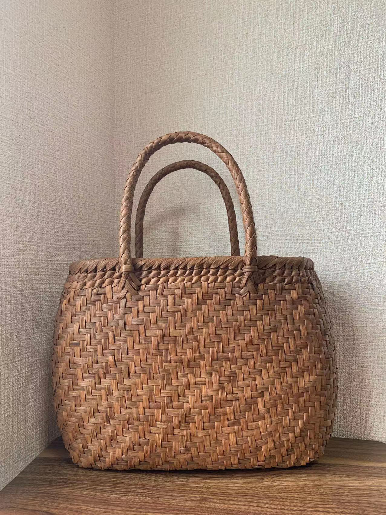 山葡萄　山葡萄籠バッグ　手作り　山葡萄かごバッグ　内布あり　網代編み