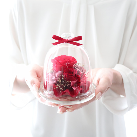 アンティークレッドの大人っぽいガラスドーム｜母の日・誕生日・還暦祝い・退職祝い等　pre.022 14枚目の画像