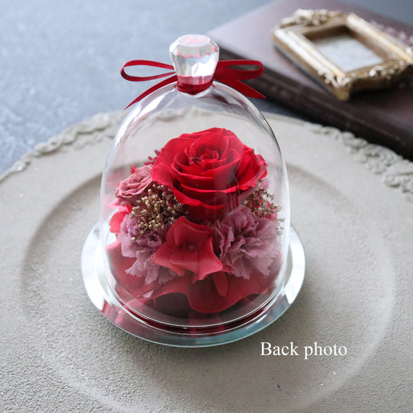 アンティークレッドの大人っぽいガラスドーム｜母の日・誕生日・還暦祝い・退職祝い等　pre.022 5枚目の画像
