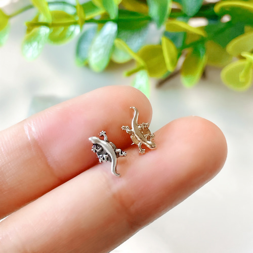 トカゲ ヤモリ 爬虫類 ボディピアス 14G 16G 18G アンティーク