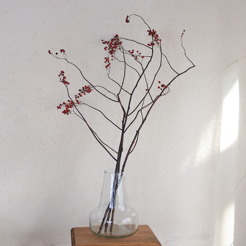 大枝 赤い実 長さ約60cm〜80cm】 野バラの実 ◇ドライフラワー 秋冬