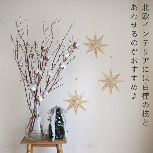 ドライフラワー 】 綿の実枝つき ホワイト / コットンフラワー リース