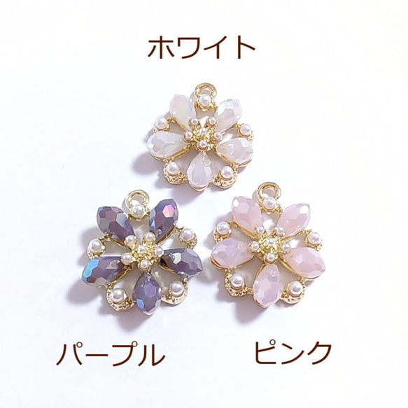 全3色❀お花型❀雪の結晶❀ピアス／イヤリング／ネックレス 3枚目の画像