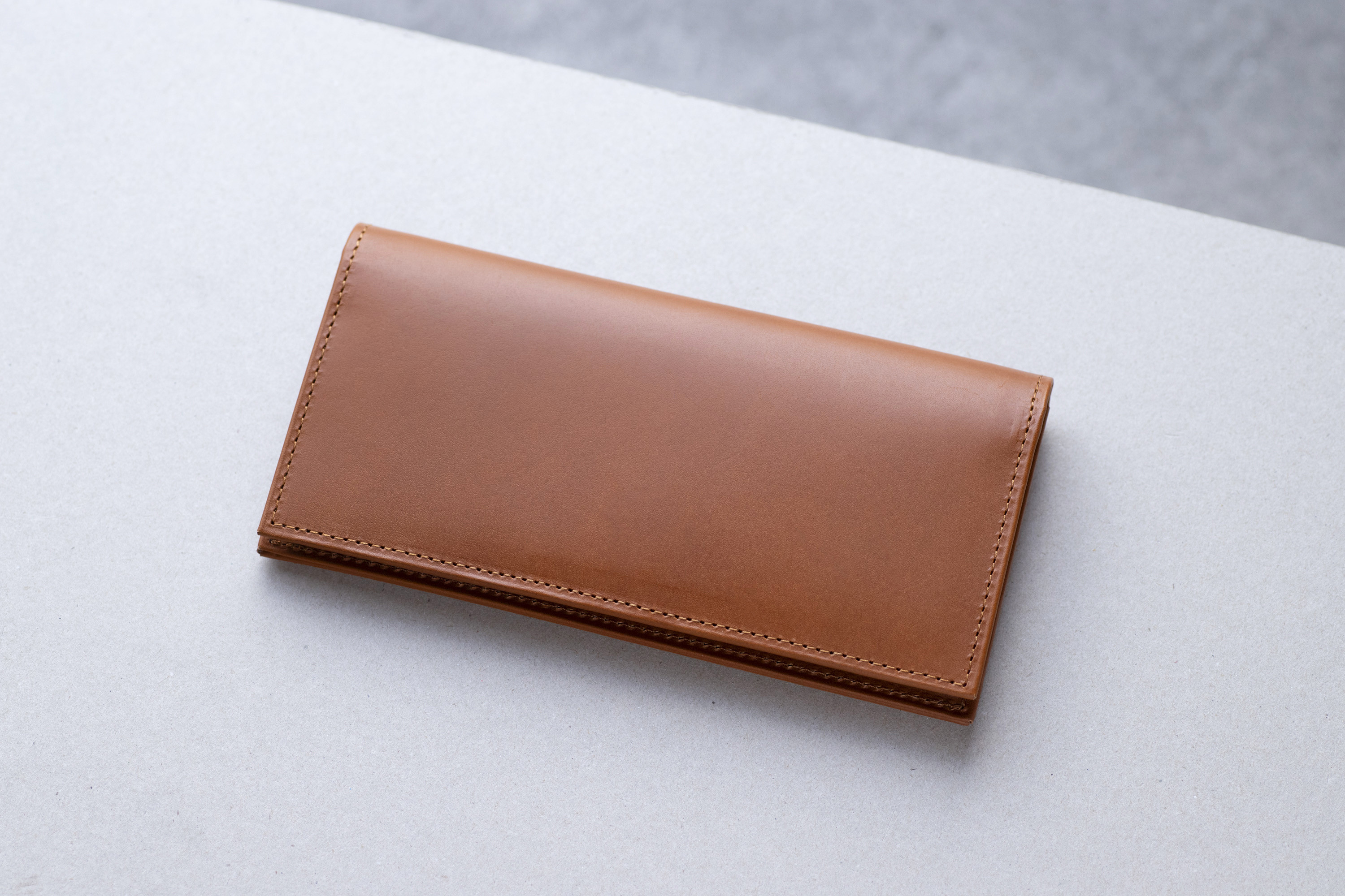 ロングウォレット キャメル 本革 アラバスタレザー メンズ 長財布 薄い