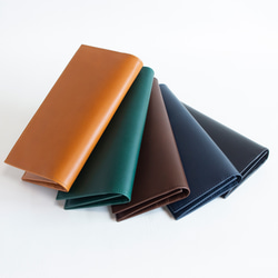 ロングウォレット　チョコ　本革　姫路産　アラバスタレザー　メンズ　長財布　薄い　スタンダード　春財布　aw-12hn 9枚目の画像