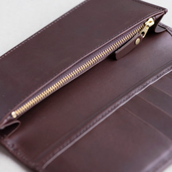 ロングウォレット　チョコ　本革　姫路産　アラバスタレザー　メンズ　長財布　薄い　スタンダード　春財布　aw-12hn 6枚目の画像