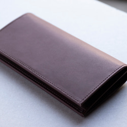 ロングウォレット　チョコ　本革　姫路産　アラバスタレザー　メンズ　長財布　薄い　スタンダード　春財布　aw-12hn 2枚目の画像