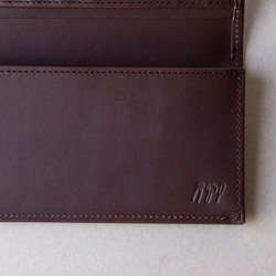 ロングウォレット　チョコ　本革　姫路産　アラバスタレザー　メンズ　長財布　薄い　スタンダード　春財布　aw-12hn 4枚目の画像