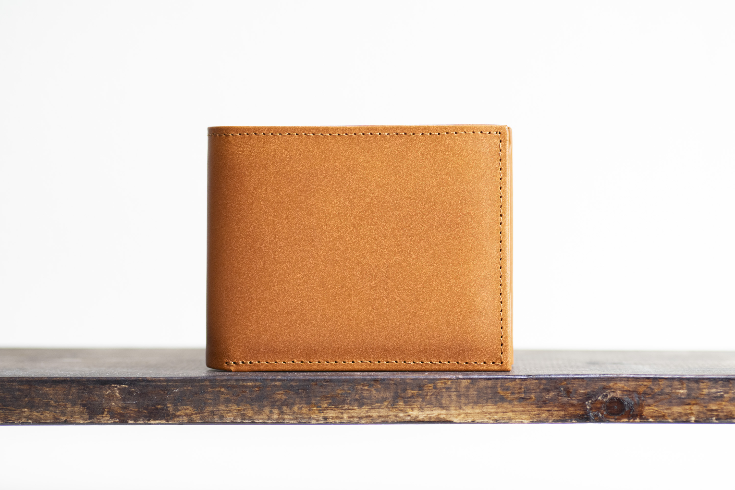 お札を折らない　ハーフウォレット　キャメル　本革　メンズ　アラバスタレザー　二つ折り財布　春財布　aw-14hn