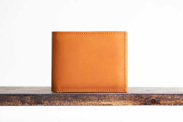 ハーフウォレット　キャメル　本革　姫路産　父の日　アラバスタレザー　二つ折り財布　スリム　スタンダード　aw-14hn 