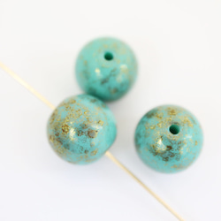 ハンドメイドコネクター12個 練りターコイズ