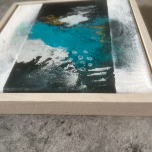 現代アート 19×19㎝ フレーム付き モダン アートパネル インテリア