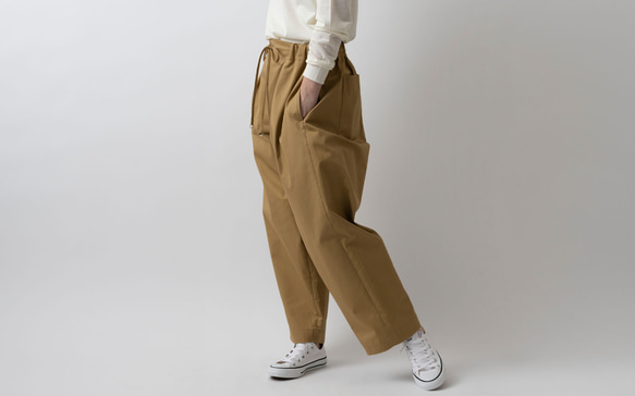 木間服装製作 / pants cotton beige / unisex 1size 3枚目の画像