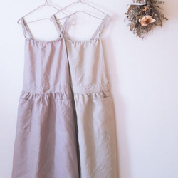 暮らしのエプロンワンピース・リネン/チョコレート 7枚目の画像