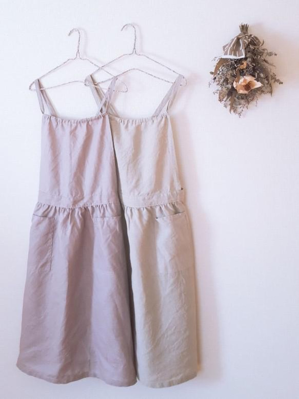 暮らしのエプロンワンピース・リネン/チョコレート 7枚目の画像