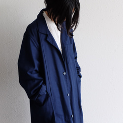 [補貨] Kima 服裝製作 / 大衣 帆布 海軍藍 / 男女通用 1size 第1張的照片