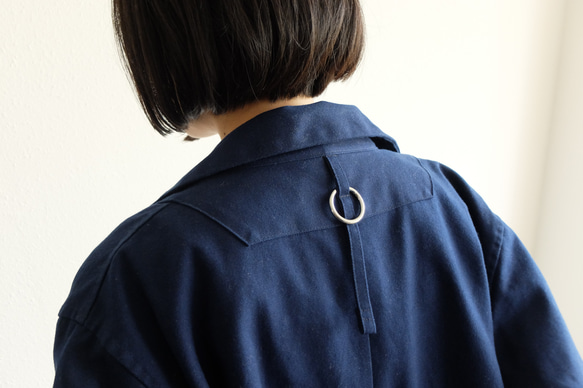 [補貨] Kima 服裝製作 / 大衣 帆布 海軍藍 / 男女通用 1size 第5張的照片