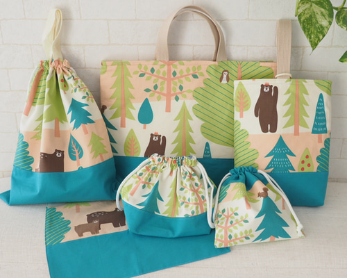 6点セット】森のくまさんレッスンバッグ 入園・入学グッズ レッスン