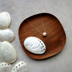 【海のコフレセットE】淡水パールのスライドネックレス ■長小豆チェーン 小さな貝殻 6枚目の画像