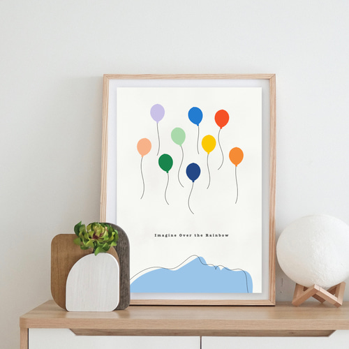 グラフィックデザインポスター over the rainbow / カラフル