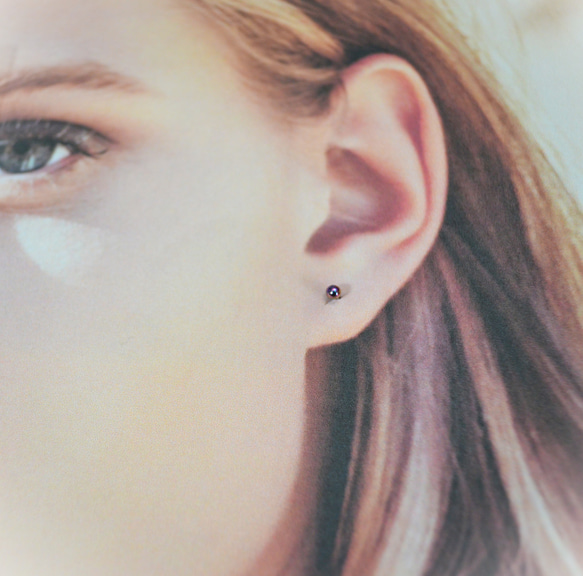 Titanium　pierced earrings・チタンピアス１粒=P・P=１６G 1枚目の画像