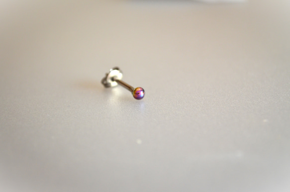 Titanium　pierced earrings・チタンピアス１粒=P・P=１６G 2枚目の画像