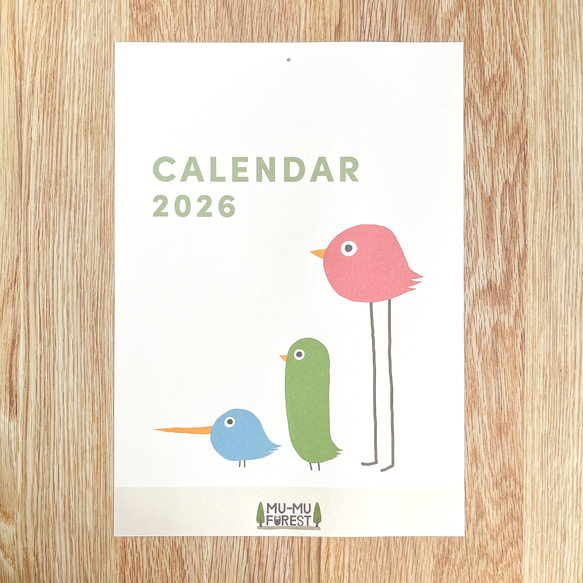 2026年4月はじまり】とりお・ざ・とりーずの壁掛けカレンダーその1