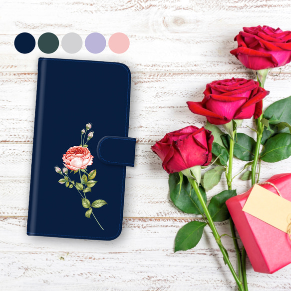 iPhone12用ケースセット 9種 バラ売り可 5カラー♪『一輪のバラ