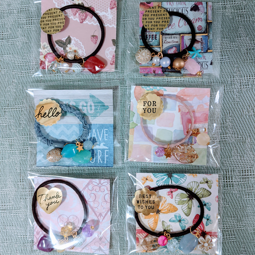 フルーツカラービジューのヘアゴム3点セット☆ブルーベリー☆6色展開 