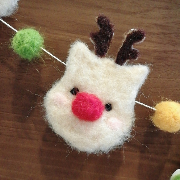 【新作】クリスマス　飾り付け　バースデーガーランド　Christmas　ガーランド　羊毛フェルト　クリスマス飾り 6枚目の画像
