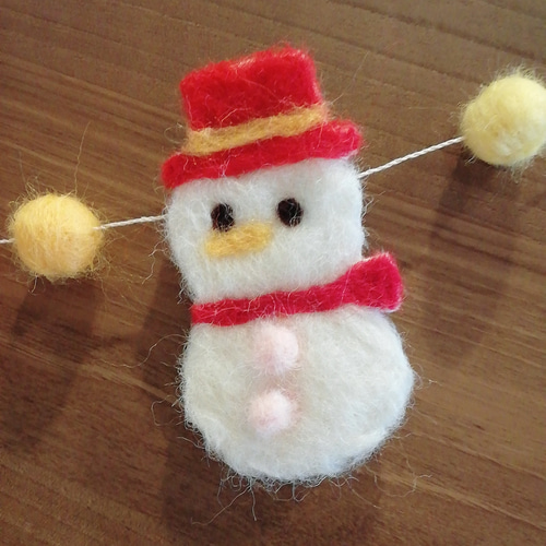 羊毛フェルト 冬 リース バースデーガーランド 季節 飾り 知育玩具