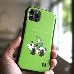 グリップスマホケース　カエルがパンダ号で（あまがえる） 1枚目の画像