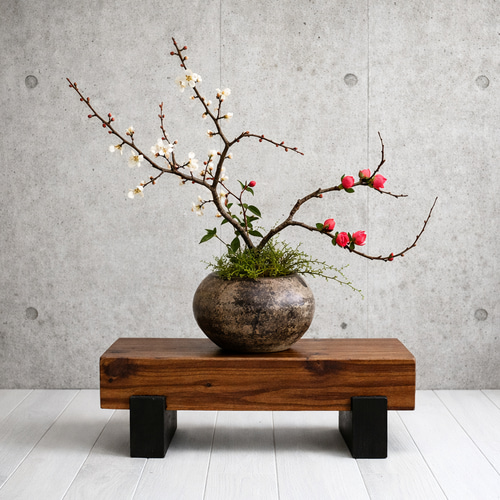 無垢材の木製飾り台・花台｜幅50cm｜置き台・踏み台オーダー対応