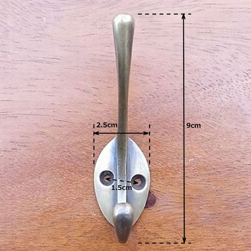 全国送料込】真鍮製 アンティーク風 壁掛け フック レトロ調 鍵 帽子