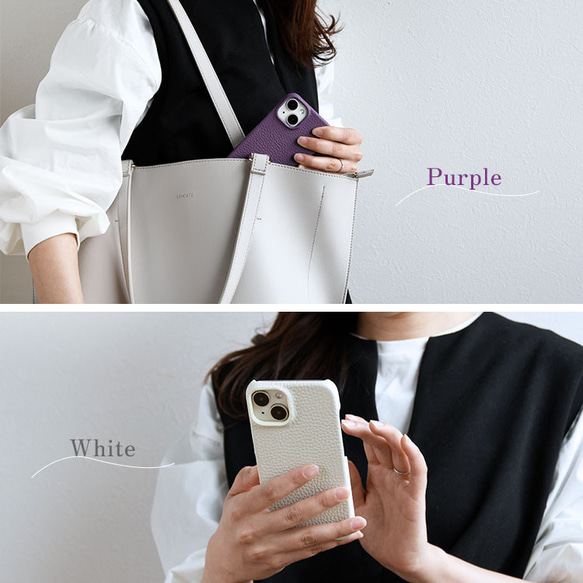 スマホケース  本革 全12色 国産シュリンクレザー ほぼ全機種対応 背面ケース 革貼り リアケース 10枚目の画像