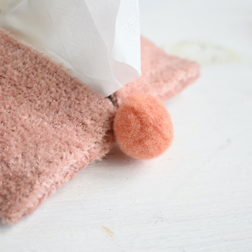 ポケットティッシュケース うさぎちゃん くすみピンク ティッシュ