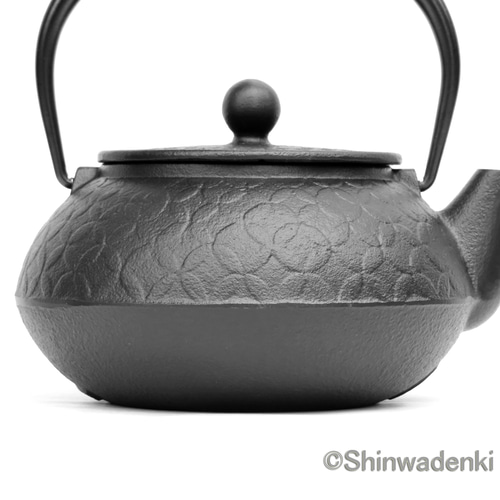 南部鉄器 鉄瓶兼用急須 5型七宝0.65L 茶漉し付 黒焼付仕上 日本製 ガス