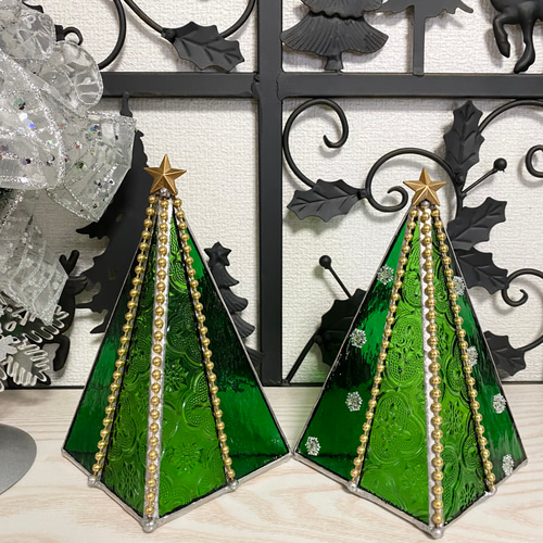 ステンドグラスXmasツリーランプ 送料無料》 【大人のクリスマスツリー